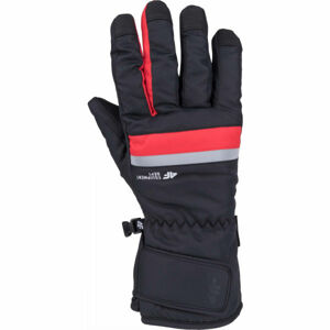 4F SKI GLOVES Lyžařské rukavice, Černá,Červená, velikost M