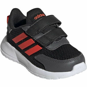adidas TENSAUR RUN I Dětská volnočasová obuv, Černá,Tmavě šedá,Lososová,Bílá, velikost 24