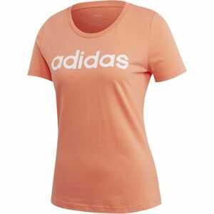 adidas LINEAR TEE 1 Dámské tričko, Oranžová,Bílá, velikost XL