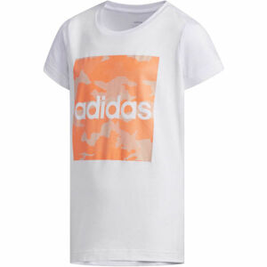adidas YG CAMO TEE Dívčí tričko, bílá, velikost 152