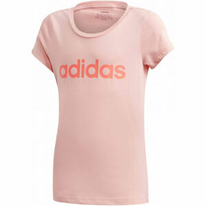 adidas YG LINEAR TEE Dívčí triko, Lososová,Oranžová, velikost 164