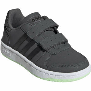adidas HOOPS 2.0 CMF C Dětská volnočasová obuv, Tmavě šedá,Černá,Bílá, velikost 33