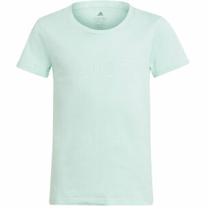 adidas LIN TEE Dívčí tričko, Světle zelená,Bílá, velikost 140