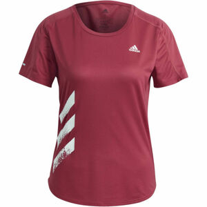 adidas RUN IT TEE 3S W Dámské sportovní tričko, Růžová,Bílá, velikost