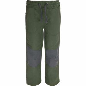 ALPINE PRO DEEPAKO Chlapecké outdoorové kalhoty, Khaki,Tmavě šedá, velikost 116-122
