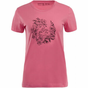 ALPINE PRO FALLONA Dámské triko, Růžová,Černá, velikost XL