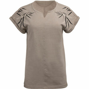 ALPINE PRO GONSA Dámské triko, Béžová,Černá, velikost XL