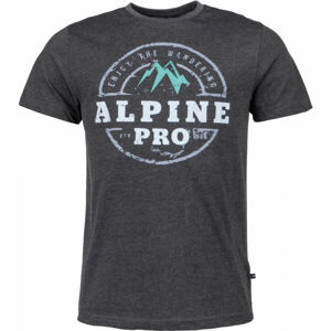 ALPINE PRO KALAN Pánské triko, tmavě šedá, velikost XL