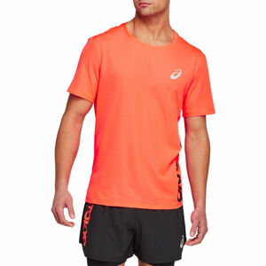 Asics FUTURE TOKYO VENTILATE SS TOP Pánské běžecké triko, Černá,Oranžová, velikost S