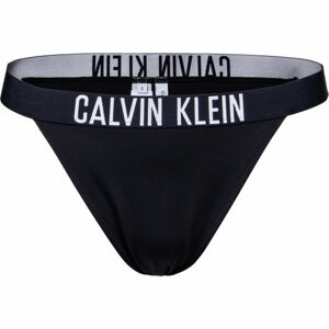 Calvin Klein HIGH RISE TANGA Dámský spodní díl plavek, Černá,Bílá, velikost L