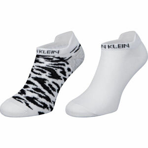 Calvin Klein WOMEN LINER 2P LEOPARD BACK TAB Dámské ponožky, bílá, velikost UNI