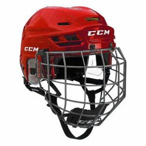 CCM TACKS 310C SR COMBO Hokejová helma, červená, veľkosť S