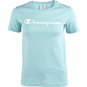 Champion CREWNECK T-SHIRT Dámské tričko, Světle modrá,Bílá, velikost