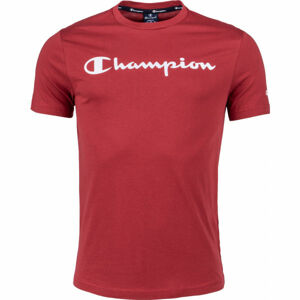 Champion CREWNECK T-SHIRT Pánské triko, Vínová,Bílá, velikost
