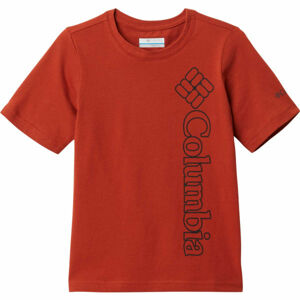 Columbia HAPPY HILLS GRAPHIC SHORT SLEEVE TEE Dětské triko, Červená,Tmavě šedá, velikost XL