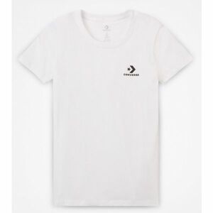 Converse STAR CHEVRON SMALL CHEST LOGO TEE Dámské triko, Bílá,Černá, velikost