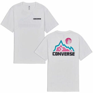 Converse MOUNTAIN MOON GRAPHIC SHORT SLEEVE T-SHIRT Pánské tričko, Bílá,Mix, velikost L
