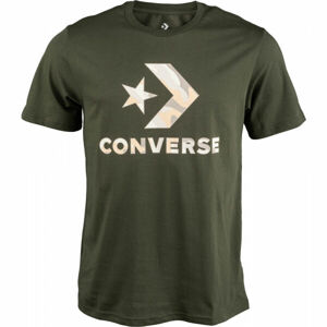 Converse CAMO FILL GRAPPHIC TEE Pánské tričko, khaki, velikost M