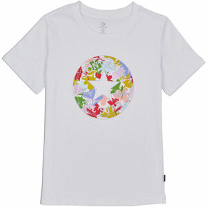 Converse FLOWER VIBES CHUCK PATCH CLASSIC TEE Dámské tričko, bílá, velikost XS
