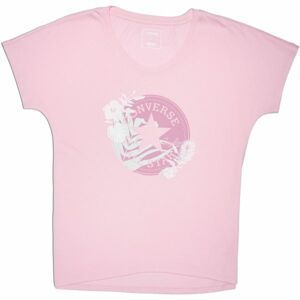 Converse PALM PRINT CP FILL FEMME TEE Dámské tričko, Růžová,Bílá, velikost
