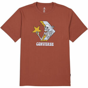 Converse SKULL GRAPHIC LOGO 1 SHORT SLEEVE TEE Pánské triko, hnědá, velikost L