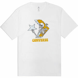 Converse SKULL GRAPHIC LOGO 1 SHORT SLEEVE TEE Pánské triko, bílá, velikost L