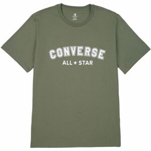 Converse CLASSIC FIT ALL STAR SINGLE SCREEN PRINT TEE Unisexové tričko, khaki, veľkosť XL