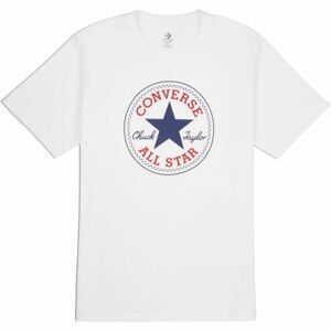 Converse STANDARD FIT CENTER FRONT CHUCK PATCH CORE TEE Unisexové tričko, bílá, velikost L