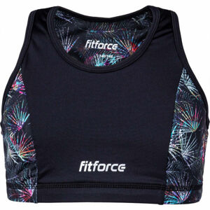 Fitforce SNOOTY Dívčí fitness podprsenka, černá, veľkosť 164-170
