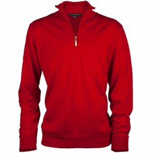 GREGNORMAN MERINO (50:50) ZIP-NECK Pánský golfový svetr, červená, veľkosť L