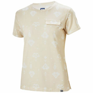 Helly Hansen LOMMA T-SHIRT Dámské triko s krátkým rukávem, Béžová,Bílá, velikost
