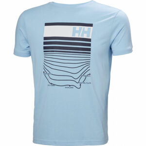 Helly Hansen SHORELINE T-SHIRT Extra měkké pánské triko, Světle modrá,Černá, velikost