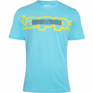Kappa LOGO CARRIL Pánské triko, Světle modrá,Žlutá, velikost L