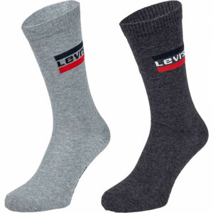 Levi's REGULAR CUT SPRTWR LOGO 2P Ponožky, tmavě šedá, velikost 43-46