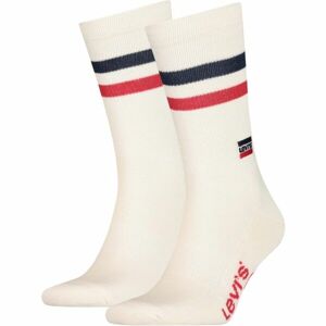Levi's REG CUT RETRO SPORT STRIPES 2P Unisexové ponožky, bílá, velikost 39/42