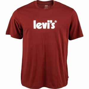 Levi's SS RELAXED FIT TEE Pánské tričko, vínová, velikost XL