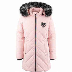 Lewro ALVA Dívčí zimní kabát, Růžová,Mix, velikost 128/134