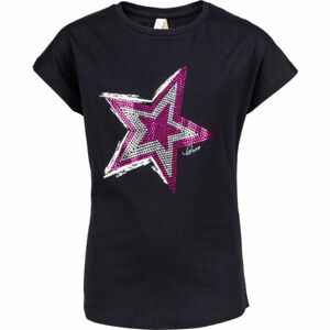 Lewro JEMIA Dívčí triko, Černá,Růžová,Bílá, velikost 164-170