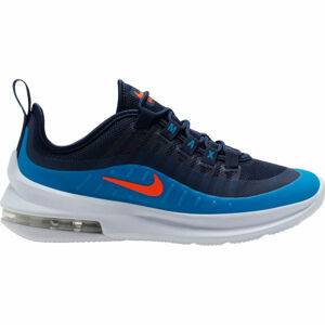 Nike AIR MAX AXIS GS Dětská volnočasová obuv, Tmavě modrá,Modrá,Bílá,Oranžová, velikost 6.5