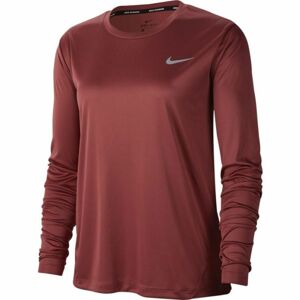 Nike MILER TOP LS W červená M - Dámské běžecké triko s dlouhým rukávem