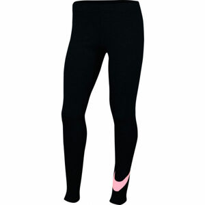 Nike NSW FAVORITES SWSH Dívčí legíny, Černá,Růžová, velikost XL