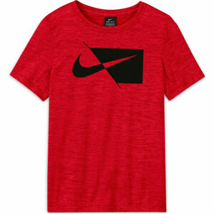 Nike DRY HBR SS TOP B Chlapecké tréninkové tričko, Červená,Černá, velikost