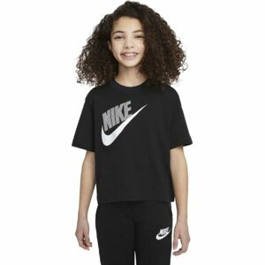 Nike SPORTSWEAR ESSENTIAL Dívčí tričko, černá, veľkosť L