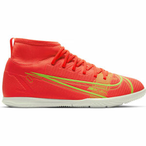 Nike JR MERCURIAL SUPERFLY 8 CLUB IC Dětské sálovky, Červená,Reflexní neon,Bílá, velikost 3Y