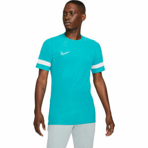 Nike DRI-FIT ACADEMY Pánské fotbalové tričko, Tyrkysová,Bílá, velikost