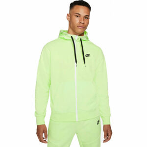 Nike NSW CE FZ FT HOODIE SNL ++ Pánská mikina, Světle zelená,Černá, velikost
