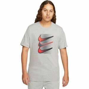 Nike NSW TEE 12MO SWOOSH Pánské tričko, šedá, velikost M