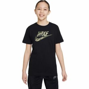 Nike NSW TEE CLUB CAMO Dívčí tričko, šedá, velikost L