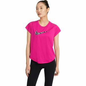 Nike ICON CLASH RUN SS GX W Dámské běžecké tričko, Růžová,Černá,Bílá, velikost XL