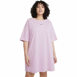 Nike NSW SWSH DRSS SS W Dámské šaty, Růžová,Černá, velikost M